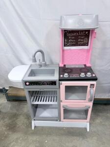 KidKraft Pink Vintage Kitchen Playset with Microwave, Sink, Oven, and Chalkboard