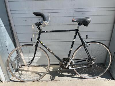 Vintage Schwinn World 10-Speed Road Bicycle, 27" Wheels, Steel Frame, Black, Drop Bars