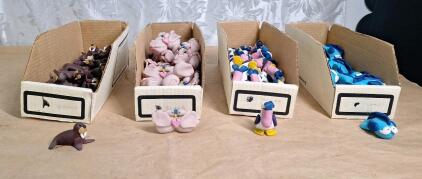 Lot Of 100+ Handmade Polymer Clay Animals, Walrus, Swans, Pelicans & Whales