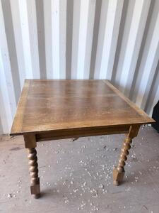 Vintage Oak Square Table, Spiral Barley Twist Legs, 30"x30"