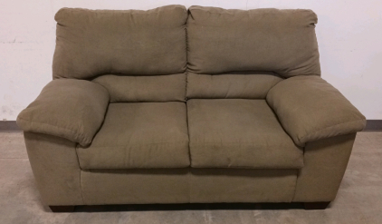 Beige-Colored Loveseat Sofa