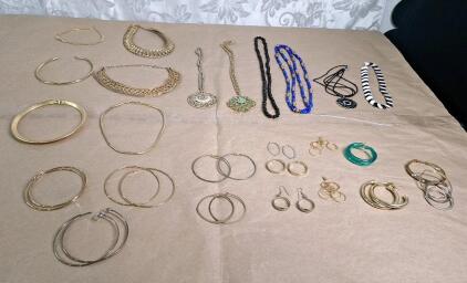 (12) Pair Of Hoop Earrings & (12) Necklaces