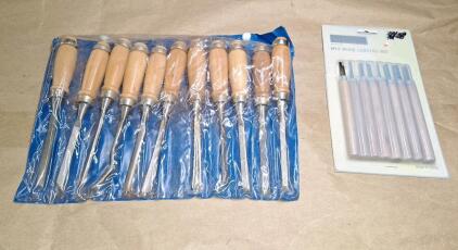 (1) 11-Piece Carving Chisel Set & (1) 8-Piece Wood Carving Set