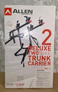 (1) Allen Sports Deluxe 2-Bike Trunk Mount Rack, Model 102DN