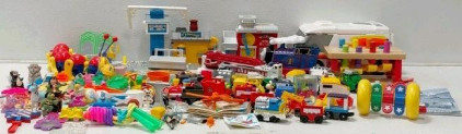 Vintage Hess Fire Truck, Thomas Train, Fisher-Price Playset & Toy Vehicle Lot - 30+ Pieces