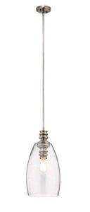 (1) Kichler Lighting 43090CLP One Light Pendant From The Lakum Collection, Brushed Nickel Finish <br/>