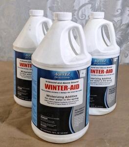 (3) 1-Gallon Jugs Of Aqua EZ Winter-Aid Pool Additive