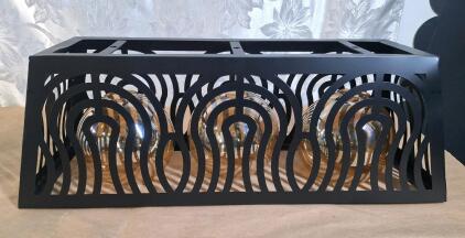 (1) Retro Farmhouse Style 3-Bulb Kitchen Celling Light, <br/>Matte Black Finish