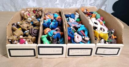 Lot Of 100+ Handmade Polymer Clay Characters, Assorted People & Animals
