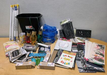 Assorted Home Decor and Craft Supplies Lot &ndash; Stickers, Wall Decals, Lights, Frames, Fence, 35+ Items