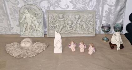 Lot Of Angel & Cherub Wall & Table Decor