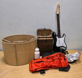 Fender Stratocaster Rock Band Guitar Controller, Tan Burlap Drum Lamp Shade, And More