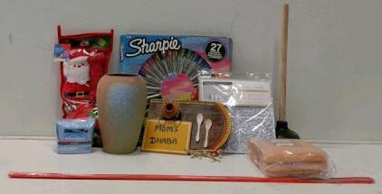 Sharpie 27-Count Marker Set, Christmas D&eacute;cor, Vase, Plunger & More &ndash; Mixed Household Lot