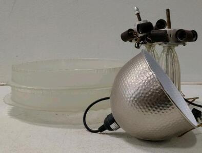 Vintage Mid-Century Modern Swirl Glass Ceiling Light Fixture and More