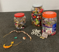 (3) Jars of Assorted Jewelry