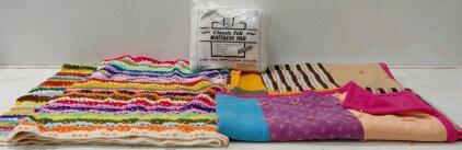Classic Felt Mattress Pad RN 64833, King, 2 Handmade Crochet Blankets