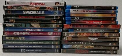 Large Lot of 45 DVDs & Blu-rays - Major Movies, Multi-Genre, Annabelle, Rocky, Disney, More