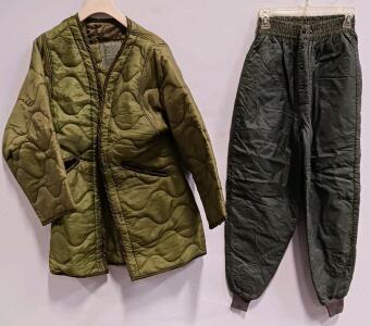 U.S. Military Large M-65 (4)Parka & (1)Pant Quilted Liner Set, NSN 8415-01-102-4482, Selma Apparel