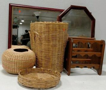 Mirrors & Wicker Decor