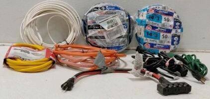 Pro-Power 25ft Outdoor Extension Cord + Lot of Indoor/Outdoor Electrical Wires