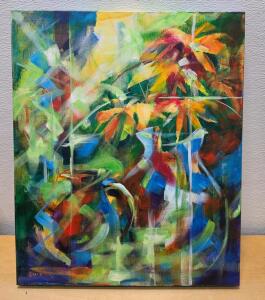 "Splendor in Glass" by Gabriel Riego de Dios, Original 24"x20" 2007 Acrylic on Canvas