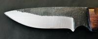 Custom Forged Fixed Blade Knife, Drop Point, Hardwood Handle, Mosaic Pin, Leather Sheath - 3