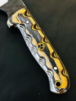 Custom Fixed Blade Knife With Multi-Color G10 Handle And Leather Sheath - 4
