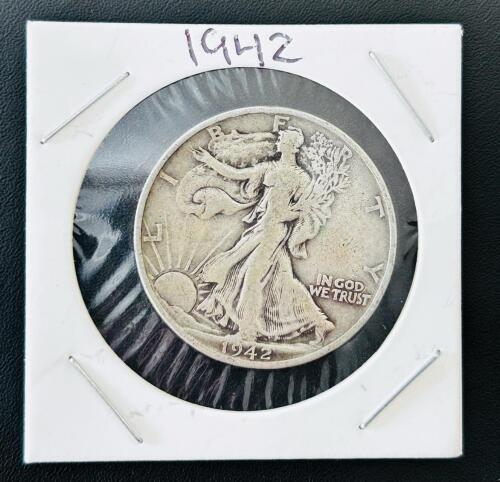 1942-S Walking Liberty Half Dollar, 90% Silver, Circulated, San Francisco Mint
