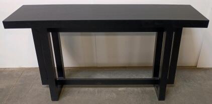 Modern Black Geometric Console Table With Metal Base, 60" Length