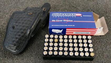 Ultramax .357 SIG Ammunition (48 Rounds) with Safariland Mod. 34 Black Basketweave Pattern Duty Holster