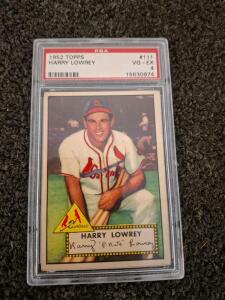 1952 Topps Harry Lowrey #111 PSA 4 VG-EX St. Louis Cardinals Vintage Baseball Card