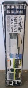 Summit Instant Canopy 10x23 ft with Adjustable Awnings, 233 sq ft Shade, Beige, Side Panels