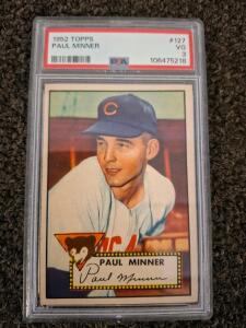 1952 Topps #127 Paul Minner Chicago Cubs PSA 3 VG Authentic Vintage Baseball Card 106475218