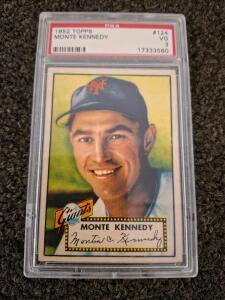 1952 Topps Monte Kennedy #124 PSA 3 VG - New York Giants, Vintage Baseball Card