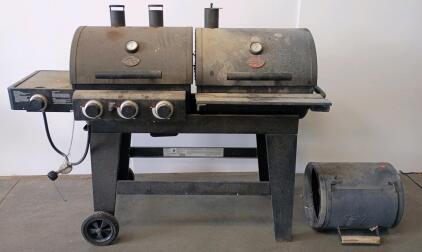 Char-Griller 5650 Gas & Charcoal Combo Grill With Smoker, 3 Burners, Side Burner, 1,262 Sq In Area