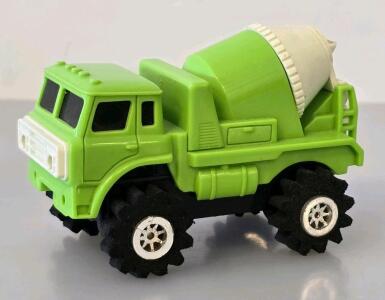 Schaper Stomper 4x4s Cement Mixer Green/White, Vintage 1980s, Hong Kong, 4WD, 3.5" Battery Toy *Untested*