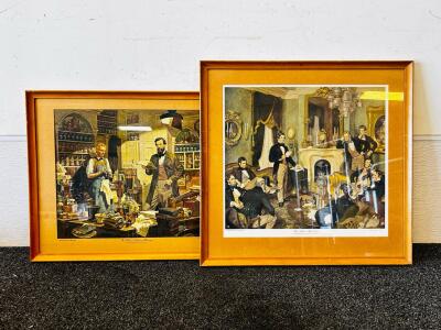 Framed Vintage Dean Cornwell Prints: "The Father Of American Pharmacy" & "That Mothers Might Live"