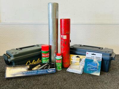 Outdoor Survival & Maintenance Gear: SE Knife, Rothco Blanket, Cabela's Ammo Boxes