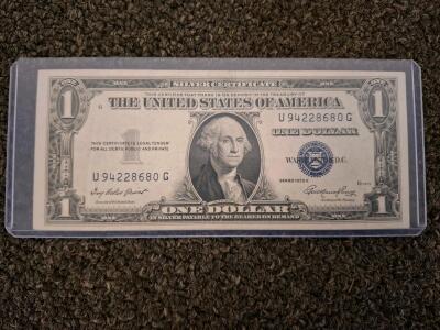 1935E $1 Silver Certificate Blue Seal Priest-Humphrey U94228680G &ndash; Collectible U.S. Note