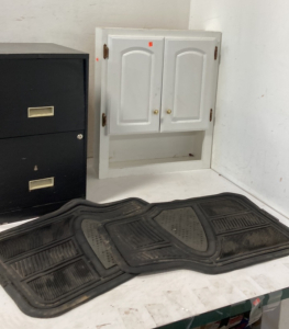 Metal File Cabinet, wooden Cabinet & Floor Mats