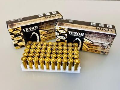 Venom 9MM 124Gr FMJ 9x19MM Pistol Cartridges, 50-Round Box, Brass Case, 2020 Mark