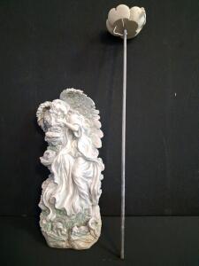 Outdoor Garden Angel Statue with Metal Stake, 18&ndash;24" Tall