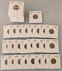 50 Lincoln Wheat Cents (1941&ndash;1958, Multiple Mint Marks)