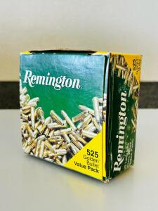 Box Of (525) Remington 525 Golden Bullet .22 LR Brass-Plated Hollow Point Rimfire Ammo Value Pack