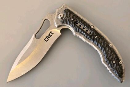 CRKT Fossil Folding Knife, Flavio Ikoma Design, 3.96" 8Cr13MoV Blade, G10 Handle, Frame Lock
