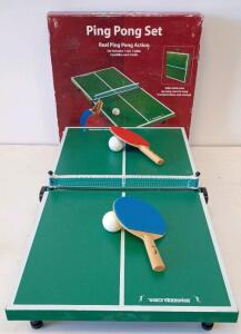 World Champion Tabletop Ping Pong Set &ndash; Foldable Case, 2 Paddles, 2 Balls, Net Included