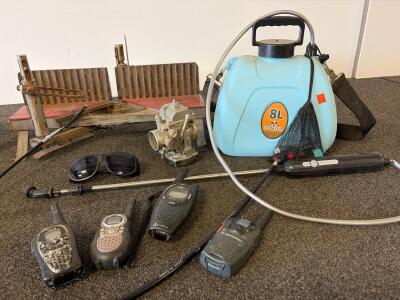 Assortment Of Tools And Auto Parts, Reax Work Boots Size 9, Cover Clamp Toilet Lock, And More