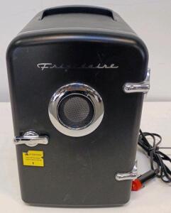Frigidaire Black Mini Fridge 4L Bluetooth, Portable 12V/120V With Handle 12"x8"
