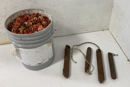 Bucket Full Of Nails & Counter Weights