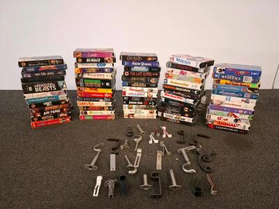 50+ Mixed VHS Movies: Jurassic Park, Simpsons, Disney, Horror, Action, Comedy Titles